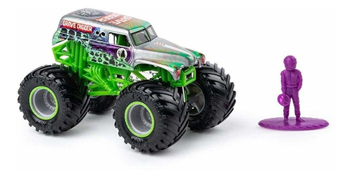 Mj 2019 Sm Monster Jam Chrome Grave Digger 1:64 Escala.