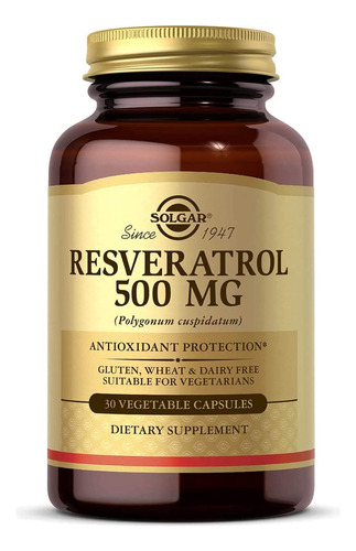 Solgar Resveratrol 500mg 30caps Sabor Sin Sabor