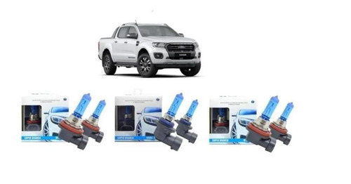 Farol Ford Ranger Limited 2017 2018 2019 Kit Super Branca