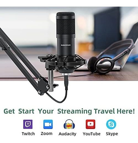 Micrófono Usb Para Podcast Sudotack, 192khz/24bit