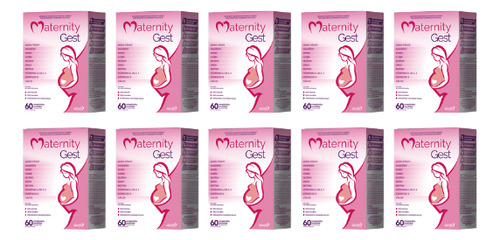Kit 10 Vitaminas Maternity Gest Acido Fólico 60caps - Airela Sem Sabor
