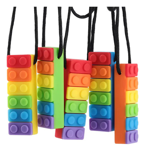 Colar Mordedor Tdh Infantil Silicone Sensorial Cor Colorido
