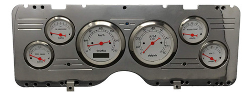 1977 Nova Car 6 Gauge Dash Panel Metrico Programable Blanco