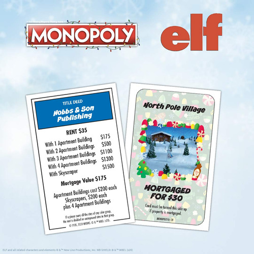 Juego De Mesa Usaopoly Monopoly Elf Christmas Film Con Ficha