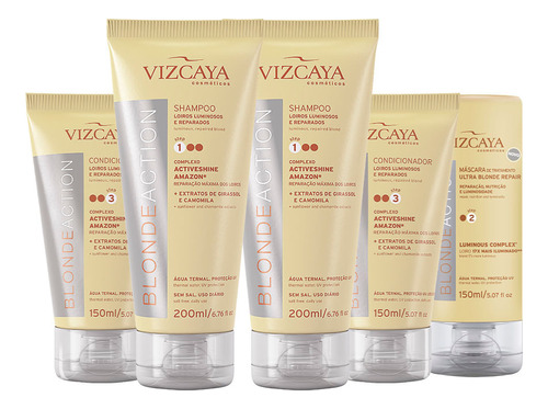 Kit 2 Shampoos 200ml + 2 Condicionadores 150ml + Máscara 150