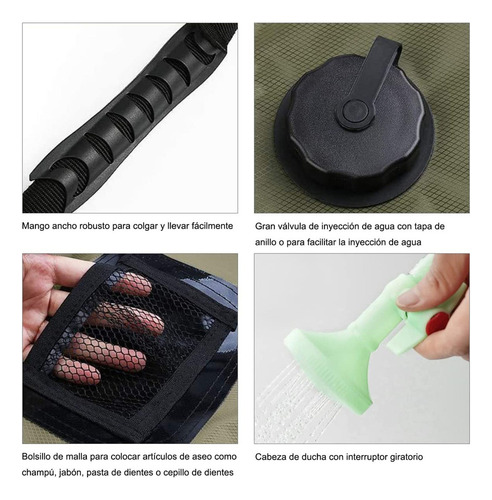 Bolsa De Ducha Solar Portátil Para Camping Al Aire Libre.