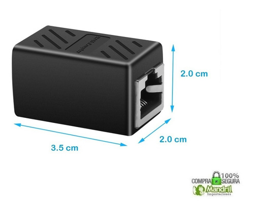 Imagen 3 de 7 de Adaptador Unión De Red Rj-45 Utp Empalme Cat. 7/6/5e Hembra
