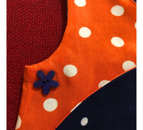 Vestido Para Niñas Reversible, Azul, Naranja, Talla 2