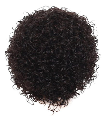 Peluca Afro Rizada, Peluca De Cabello Humano Con Redecilla