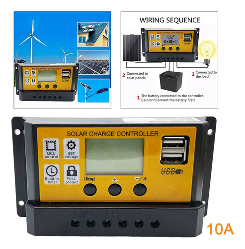 Controlador De Carga De La Batería Del Panel Solar 10 A