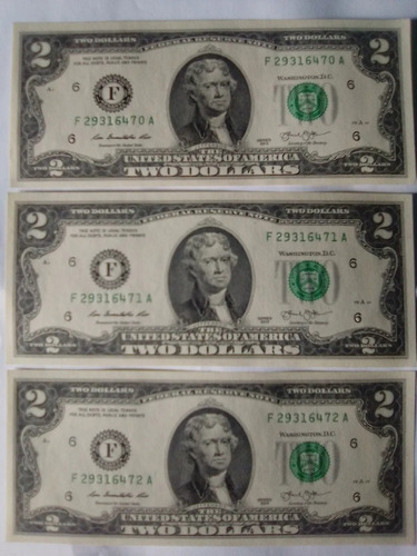Billete Coleccionable Escaso De 2 Americanos