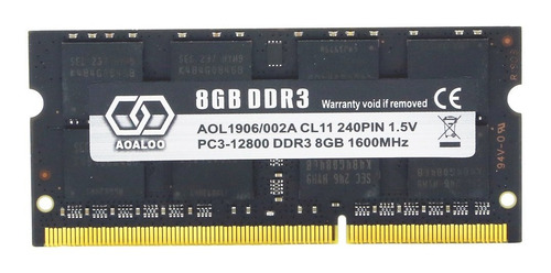 Imagen 2 de 3 de Rápida Memoria Ram Ddr3 Nuevo 8gb 1600 Mhz Para Portatil