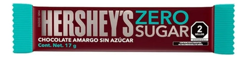 Barra De Chocolate Amargo Hershey's Zero Sugar 17 G
