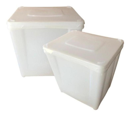 Pote Para Racao 10l Com Tampa - 2 Pcs