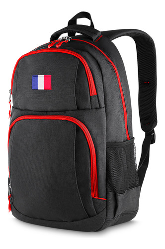 Mochila Bandeira Da França Francesa Bordado Escolar Notebook