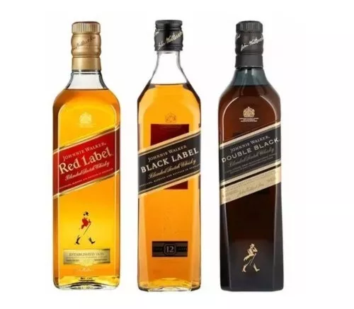 Whisky Johnnie Walker Red Label + Black Label + Double Black