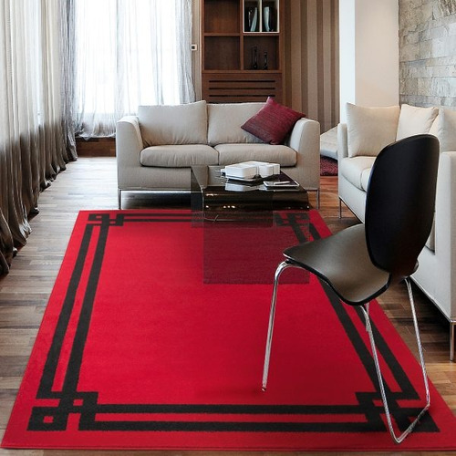 Alfombra Para Living 160 X 230 Cm Amigo Framed Rojo