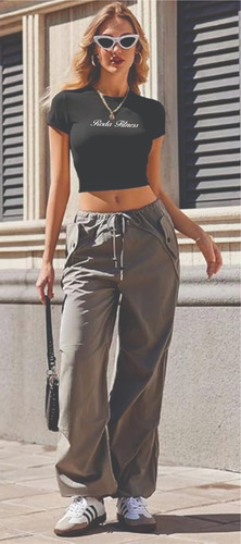 Crop Top Mujer Playera Ajustado Ombliguera