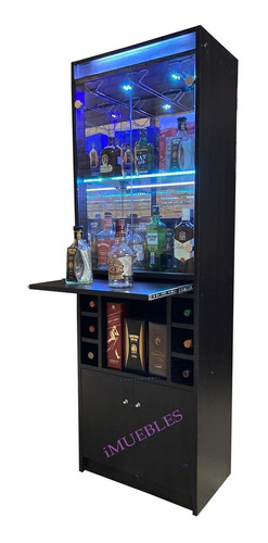 Imagen 2 de 9 de Bar Vitrina, Mueble Bar Vinera Cava Con Luces Led Rgb.