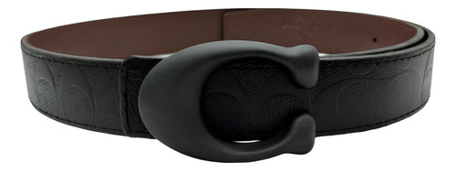 Cinturon Coach Doble Vista Reversible Clasico Unisex Color Troquelado Diseño De La Tela Sculpted C Negro No Reversible Talla G (125cm)