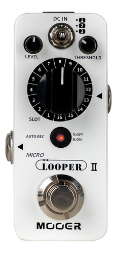 Pedal De Efectos Mooer Mlp3 Micro Looper Ii Color Blanco
