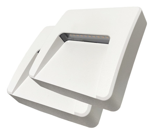 Aplique Exterior Blanco Ip65 Cuadrado Unidireccional 3w X2