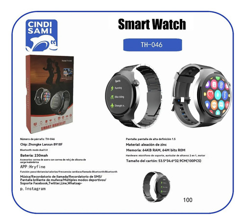 Th-046 5.0reloj Inteligente De Tiempo Infinito De Modo Dualr