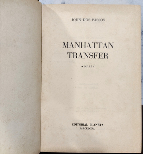 Imagen 1 de 1 de   Libro Manhattan Transfer