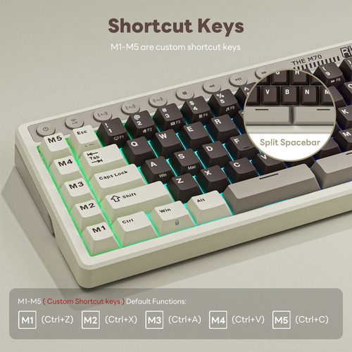 Teclado Mecánico Inalámbrico Español Rk Royal Kludge M70 70%