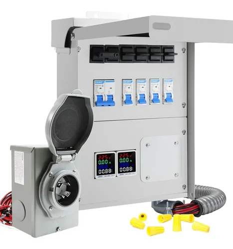 Kit Interruptor Transferencia 6 Circuitos 30a Con Pantallas