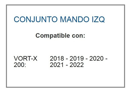 Mando Izquierdo Luces Italika Original Vort-x 200 F04040228