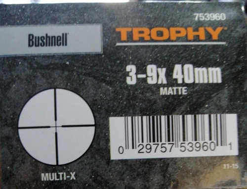 Mira Telescópica Bushnell 3-9x40 Trophy Multi-x . Genuina
