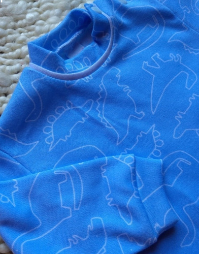Body Ajuar Osito Bebe Pañalero Enterito Manga Larga Conjunto Azul Acero Talle 2