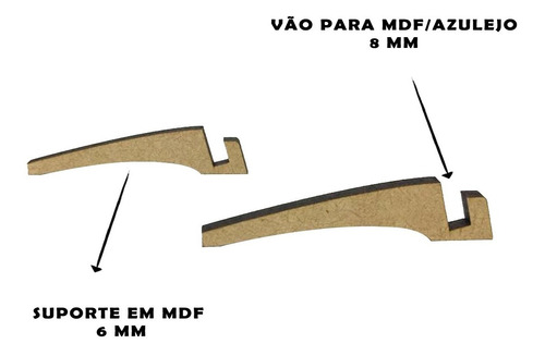 Kit 100 Unidades De Suporte De Azulejo Quadro Mdf 6mm 1430