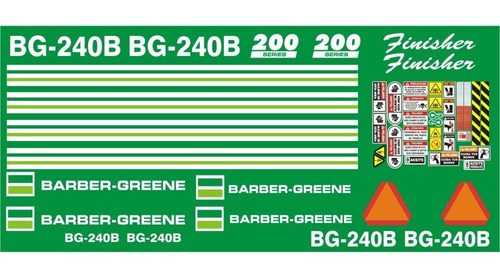 Calcomanías Para Pavimentadora Barber Greene Bg240b Finisher