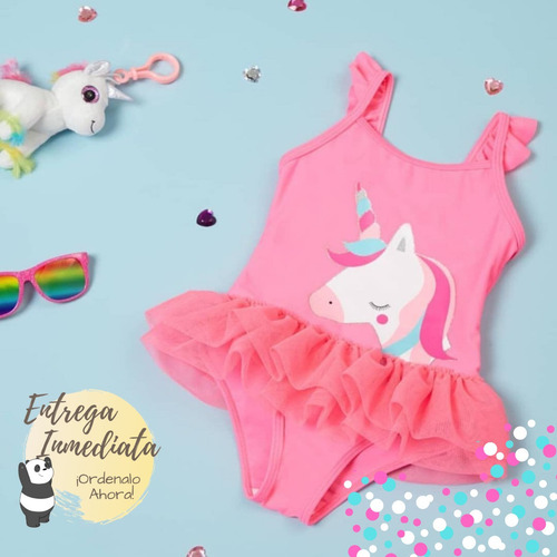 Vestido De Baño Unicornio Tutu Para Niña  0578-0749-0144