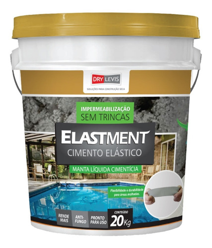 Imagem 1 de 6 de Manta Líquida Cimentícia Elastment 4kg Cinza