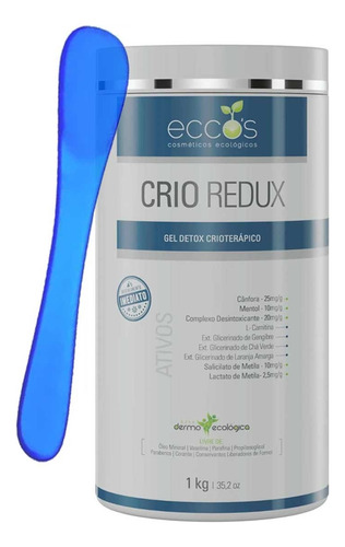 Crio Redux 1 Kg Eccos Gel Crioterápico Detox Efeito Imediato