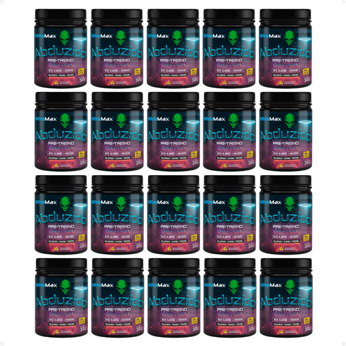 Kit 20 Pré Treino Abduzido 300gr - Nitromax Sabor Açaí Com Guaraná