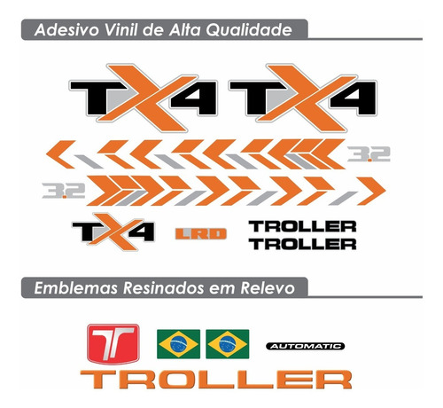 Kit De Adesivos Troller Tx4 2020/2021 Padrão De Fábrica Tx4l