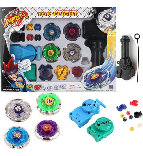 Kit De Trompos De Metal Beyblade Super Tornado Fusion 4 U.