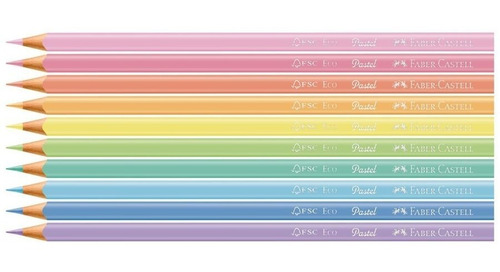 Imagen 4 de 4 de Lápices De Colores Pastel Faber Castell Eco X 10 Unidades