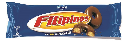 3 Pzs Artiach Galletas Dulces Con Chocolate Filipinos 128gr