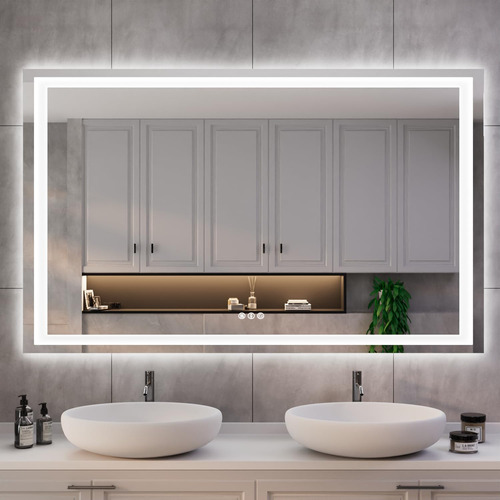 Iskm Espejo De Baño Grande Con Luz Led