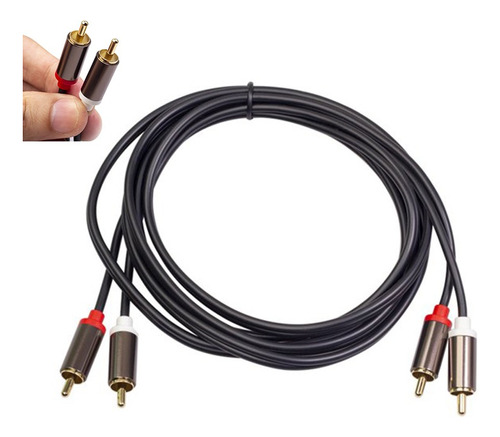 Audio Cable Rca A Rca Estéreo De 1 Mts Calidad Y Resistenc
