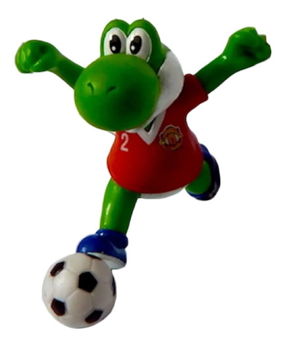 Imagen 1 de 2 de Mario Bros Figura Gashapon Yoshi Pateando Manchester United