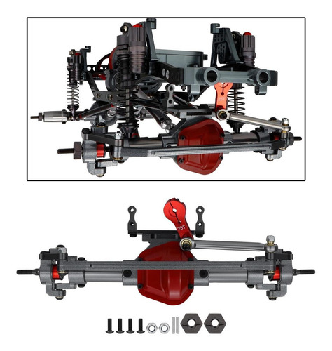 Eje Delantero A Escala 1:10 Con Base Servo Para Axial Scx10