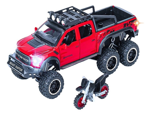 Autos De Metal Luces 1:28 Ford Raptor F150 Miniatura Y Sonid