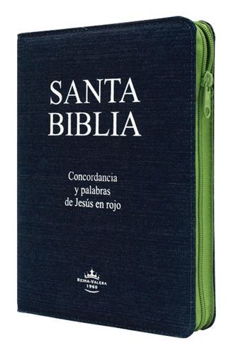 Biblia Rvr-1960 Letra Gigante Jeans Con Cierre/índice (1125)