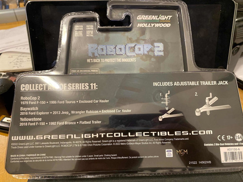 Greenlight Hitch & Tow Hollywood S11 Robocop 2 F150 Y Taurus Color Negro